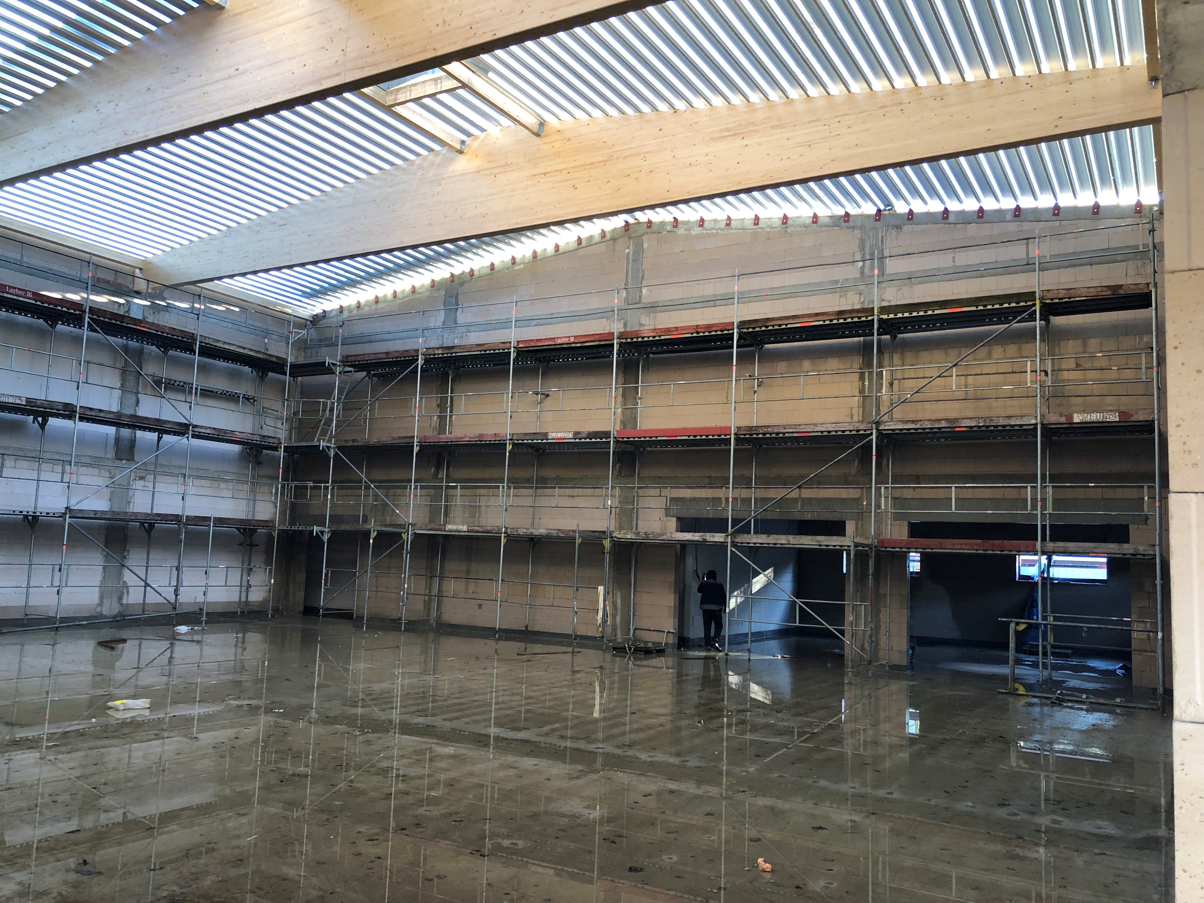 Neubau einer Mehrzweckhalle, Lindewitt - Gipsputzarbeiten